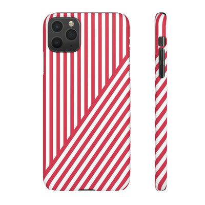 Aesthetic Winterberry Red Stripes Cute Phone Case Sleek Snap - For iPhone 17 Pro Max iPhone 16 Pro iPhone 15 Iphone 14 Plus 13 Pro 12 11 10 Gift - Studio40ParkLane