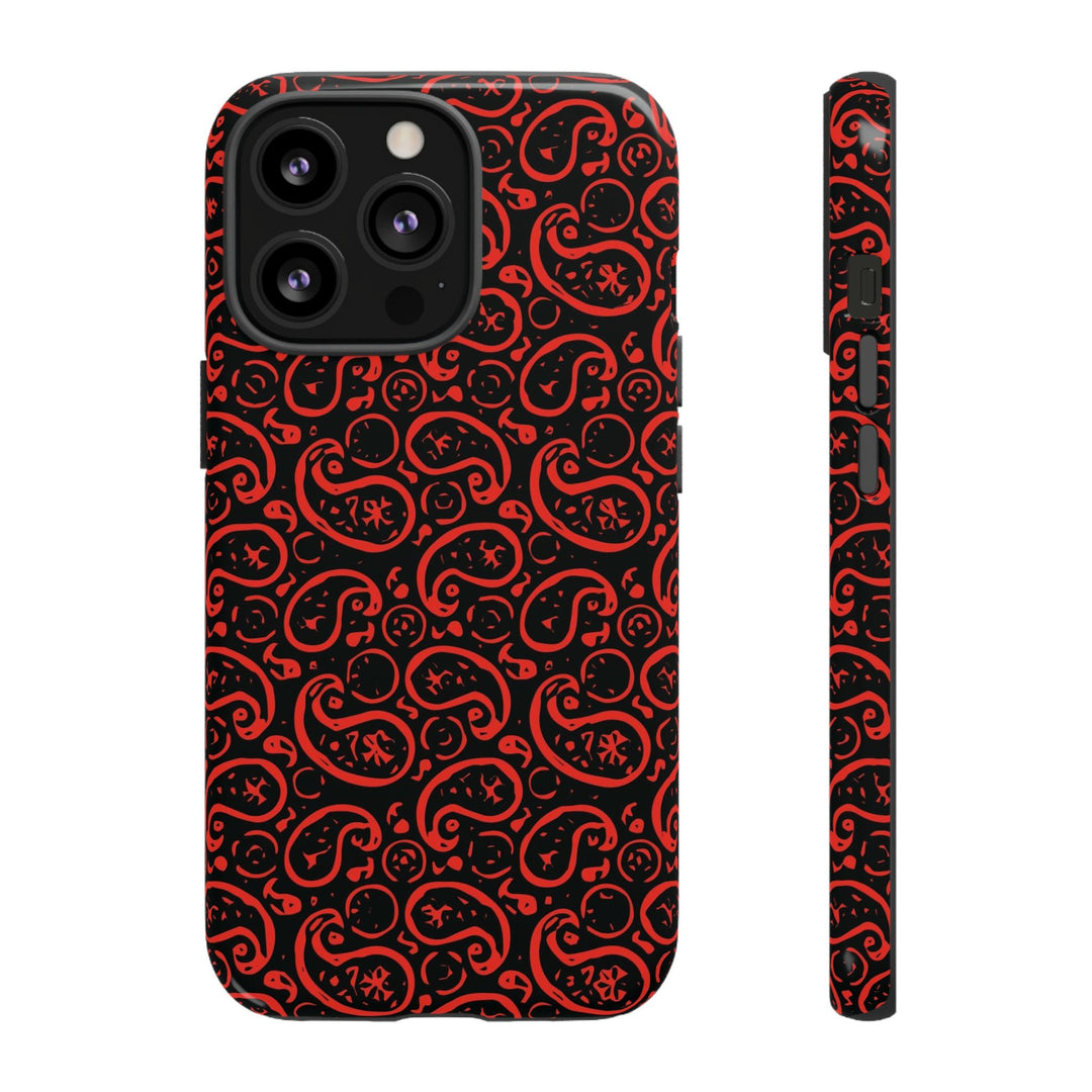 Cute IPhone Case | iPhone 15 Case | iPhone 15 Pro Max Case, Iphone 14 Case, Iphone 14 Pro Max Case IPhone Case for Art Lovers, Paisley Red - Studio40ParkLane