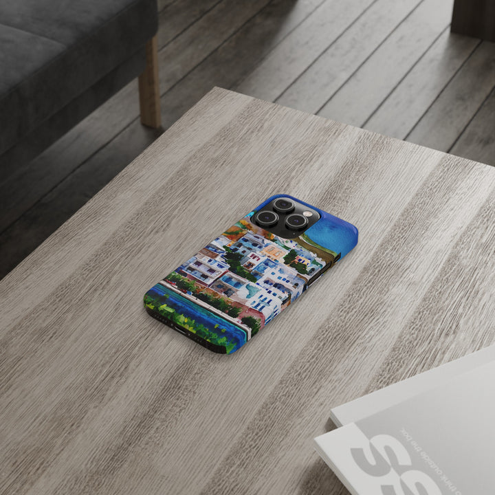 Slim Cute Phone Cases for Iphone | iPhone 15 Case | iPhone 15 Pro Max Case, Iphone 14, Iphone 14 Pro Max, Iphone 13, Colorful Greek House Watercolor - Studio40ParkLane