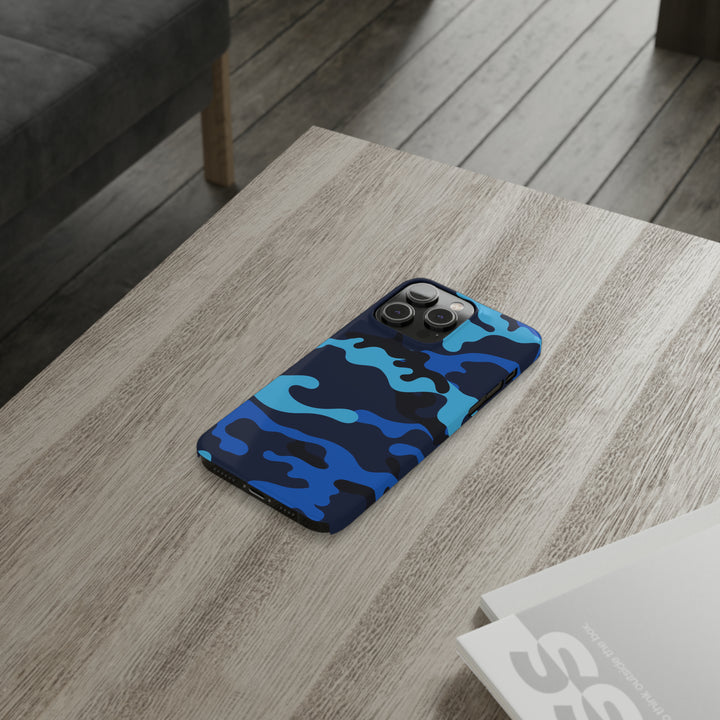 Slim Cute Phone Cases for Iphone - | iPhone 15 Case | iPhone 15 Pro Max Case, Iphone 14 Case, Iphone 14 Pro Max, Iphone 13, Blue Camouflage - Studio40ParkLane