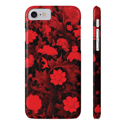 Slim Cute iPhone Cases - | iPhone 15 Case | iPhone 15 Pro Max Case, Iphone 14 Case, Iphone 14 Pro Max, Iphone 13, Red Flowers