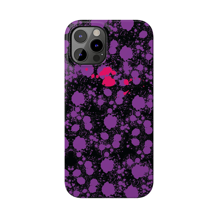Slim Cute Phone Cases for Iphone - | iPhone 15 Case | iPhone 15 Pro Max Case, Iphone 14 Case, Iphone 14 Pro Max, Iphone 13, Purple Pink Paint Blots Splash - Studio40ParkLane