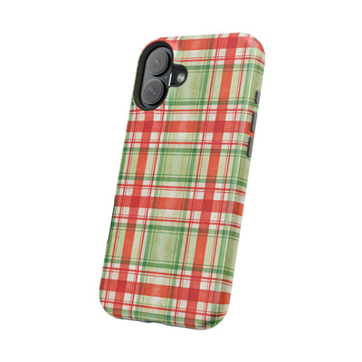 Aesthetic Tough Magsafe Red Green Checkered Phone Case - For iPhone 17 Pro Max iPhone 16 Pro iPhone 15 Iphone 14 Plus 13 Pro 12 11 10 - Studio40ParkLane