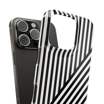 Aesthetic Black White Stripes Cute Phone Case Sleek Snap - For iPhone 17 Pro Max iPhone 16 Pro iPhone 15 Iphone 14 Plus 13 Pro 12 11 10 Gift - Studio40ParkLane