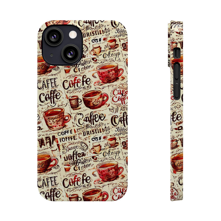 Slim Cute Phone Cases for Iphone - | iPhone 15 Case | iPhone 15 Pro Max Case, Iphone 14 Case, Iphone 14 Pro Max, Iphone 13, Paris Coffee Cup - Studio40ParkLane