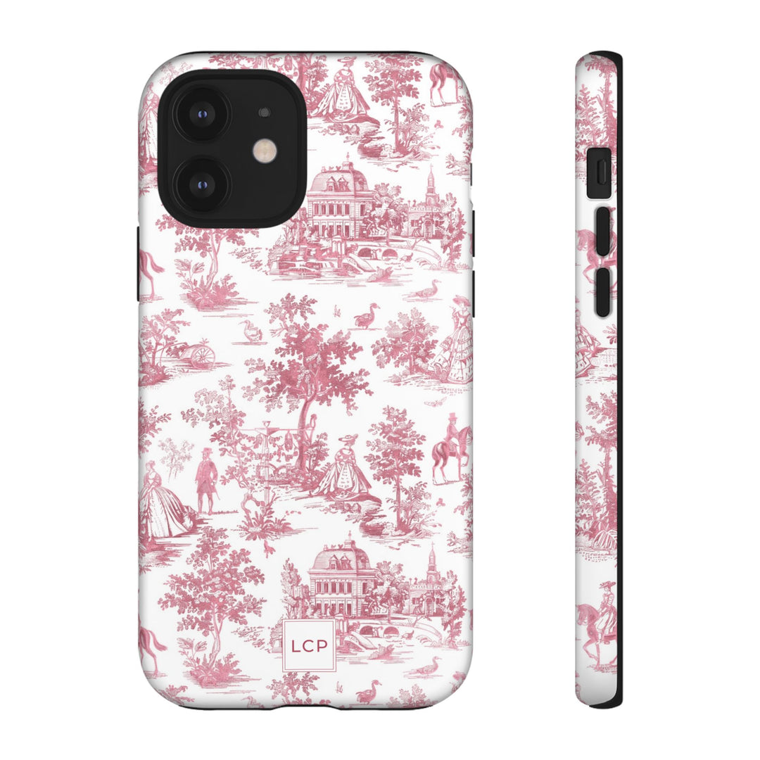 Personalized Custom French Toile Tough Cute Phone Case For Apple iPhone 18, 17, 16, 15 14, Pro Max, Samsung Galaxy S26, S25, S24 Plus Ultra