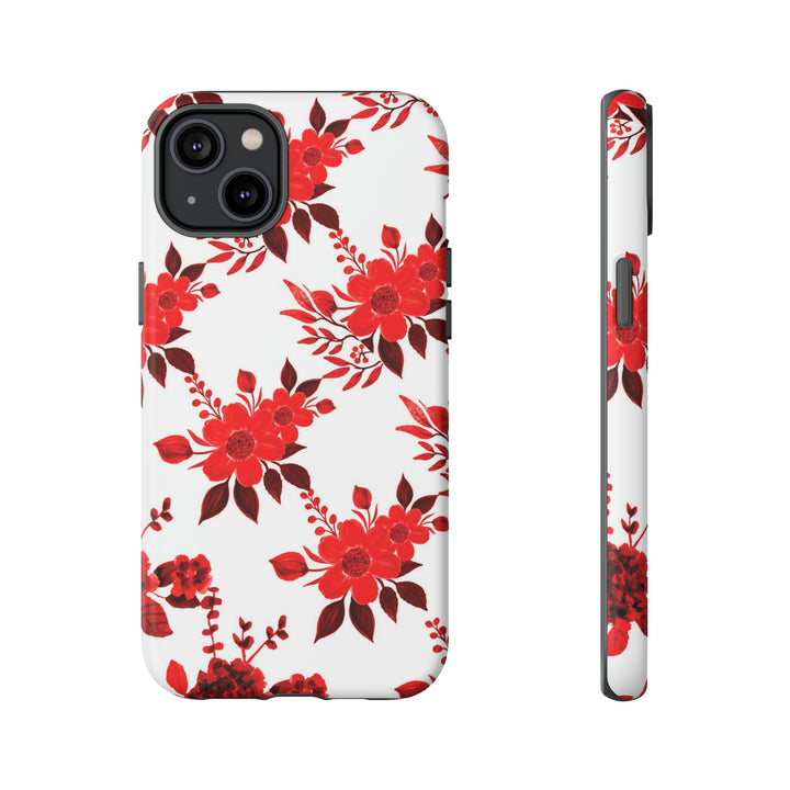 Cute IPhone Case | Red White Flowers, iPhone 15 Case | iPhone 15 Pro Case, Iphone 14 Case, Iphone 14 Pro Max Case, Protective Iphone Case - Studio40ParkLane