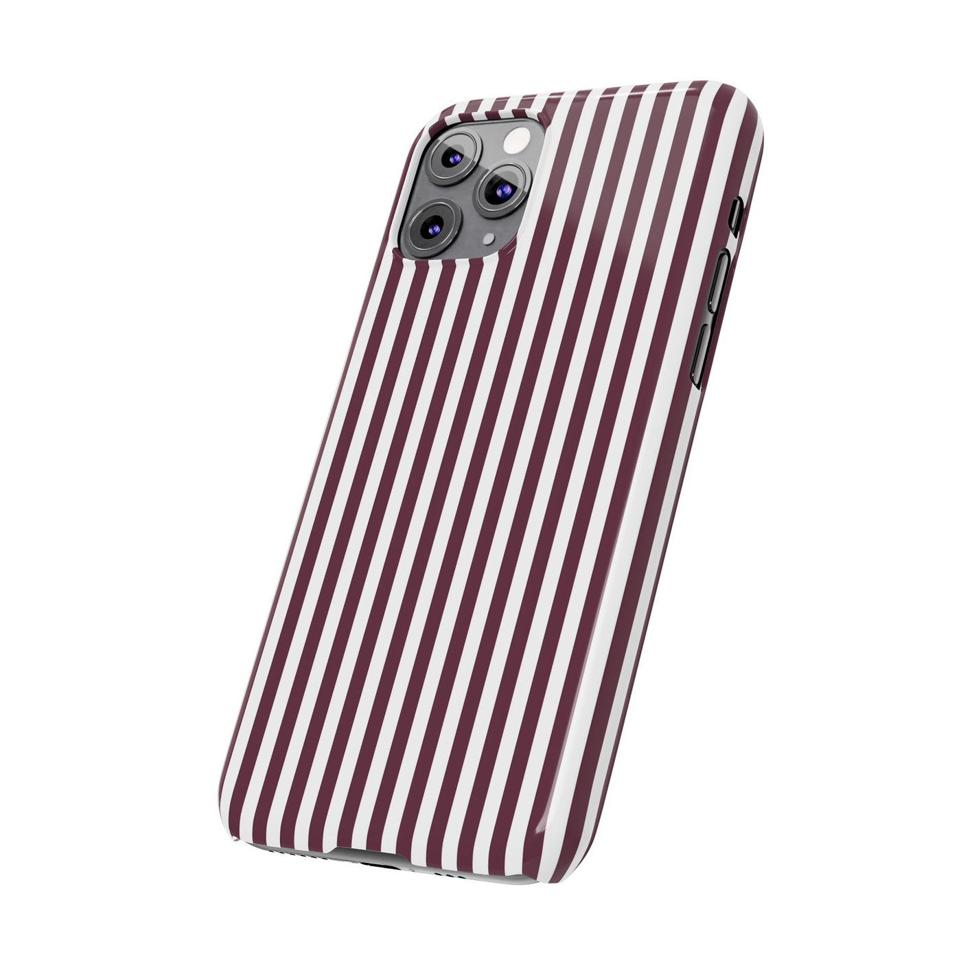 Slim Burgundy Wine Striped Cute Phone Case for Iphone 16 - | iPhone 15 Pro Max Case | iPhone 14 Case Iphone 13 12 11 10 9 8 7 Gift for Her - Studio40ParkLane