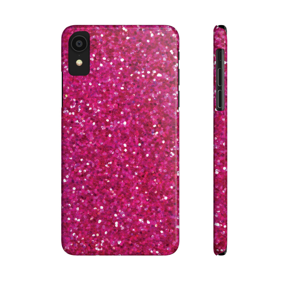 Slim Muted Pink Faux Play on Glitter Effect Cute Phone Cases for Iphone 16 Pro Max | iPhone 15 Case | iPhone 15 Pro Max Case, Iphone 14, Iphone 14 Pro Max, Iphone 13 12 11 8 7 - Studio40ParkLane