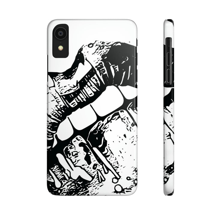 Slim Cute Phone Cases for Iphone - | iPhone 15 Case | iPhone 15 Pro Max Case, Iphone 14 Case, Iphone 14 Pro Max, Iphone 13, Smile Lips Black and White - Studio40ParkLane