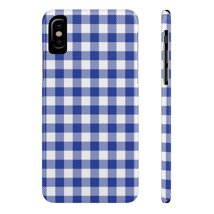 Slim Blue Gingham Gift for Her Cute Phone Cases for Iphone 16 Pro Max | iPhone 15 Case | iPhone 15 Pro Max Case, Iphone 14, 13, 12, 11, 10, 8, 7 - Studio40ParkLane