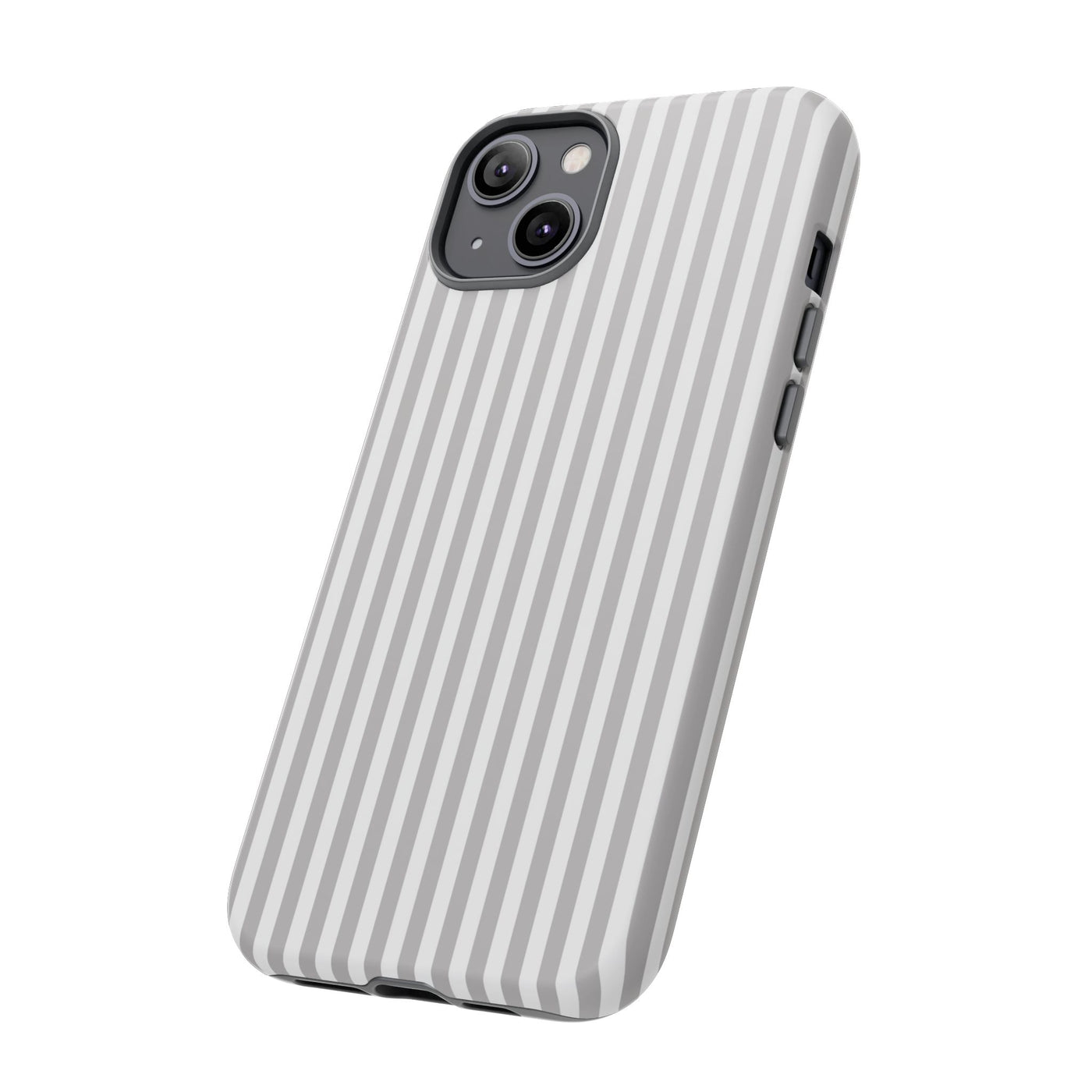 Tough Premium Ash Grey Stripes Phone Case Gift for Her - For Apple iPhone 16 Pro Max 16e iPhone 15 Pro iPhone Iphone 14 Plus 13 Pro 12 SE XR - Studio40ParkLane