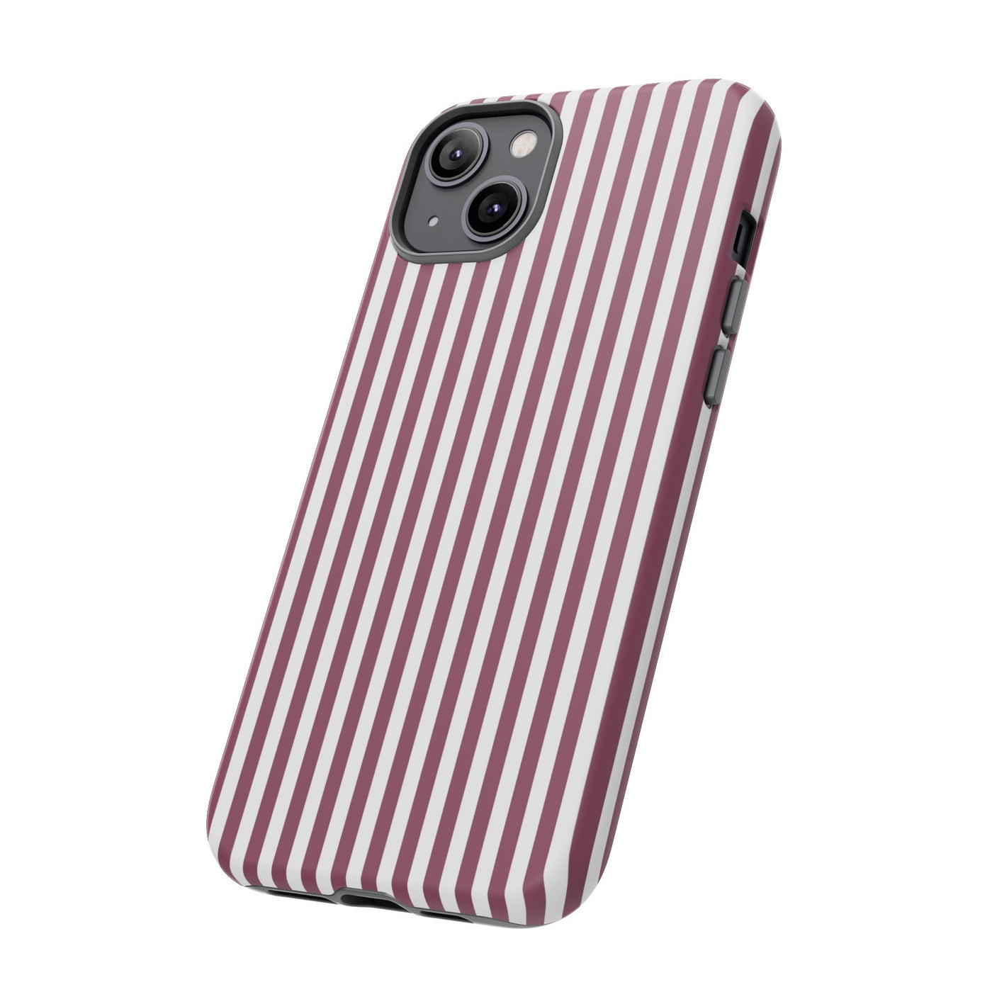 Tough Premium Old Claret Stripes Phone Case Gift for Her - For Apple iPhone 16 Pro Max 16e iPhone 15 Pro iPhone Iphone 14 Plus 13 Pro 12 SE XR - Studio40ParkLane
