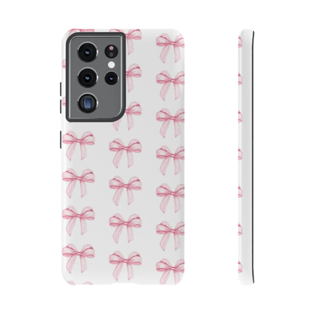 Pink Bows Cute Phone Case, for IPhone 16 Pro Max | Iphone 15, Iphone 14, IPhone 13 Case, 11 8 7, Samsung Galaxy S24, S23, S22, S21, 2 Layer Protection - Studio40ParkLane