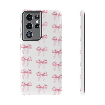 Pink Bows Cute Phone Case, for IPhone 16 Pro Max | Iphone 15, Iphone 14, IPhone 13 Case, 11 8 7, Samsung Galaxy S24, S23, S22, S21, 2 Layer Protection