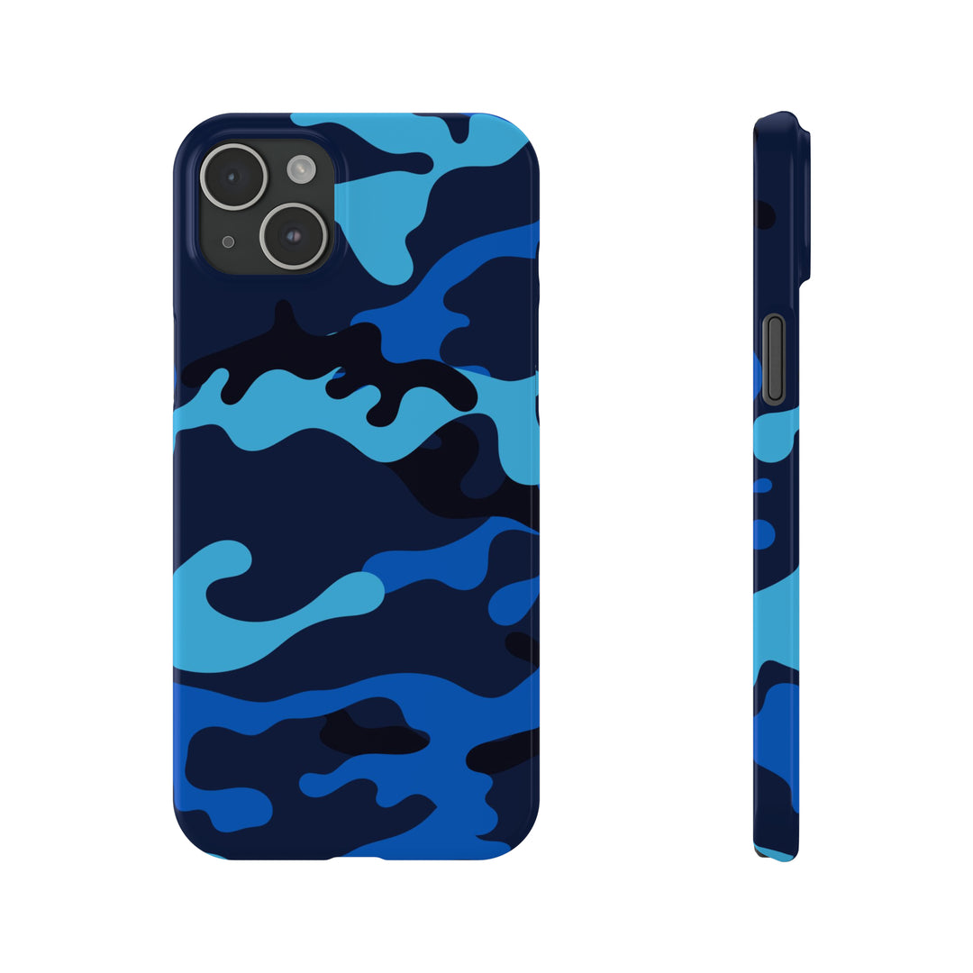 Slim Cute Phone Cases for Iphone - | iPhone 15 Case | iPhone 15 Pro Max Case, Iphone 14 Case, Iphone 14 Pro Max, Iphone 13, Blue Camouflage - Studio40ParkLane
