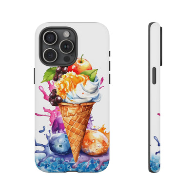 Impact Resistant, Summer Ice Cream Cone, Cute Phone Cases for Samsung S24, S23, S22, S21, IPhone 15 pro Iphone 14 pro Iphone 13 IPhone 12 Iphone 11