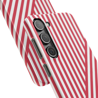Aesthetic Winterberry Red Stripes Cute Phone Case Sleek Snap - For iPhone 17 Pro Max iPhone 16 Pro iPhone 15 Iphone 14 Plus 13 Pro 12 11 10 Gift - Studio40ParkLane