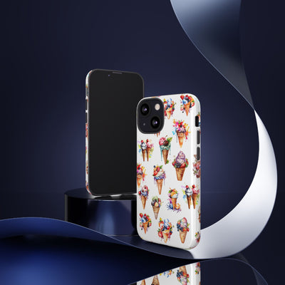 Impact Resistant, Summer Icecream, Cute Phone Cases for Samsung S24, S23, S22, S21, IPhone 15 pro, Iphone 14 pro, Iphone 13 IPhone 12, Iphone 11