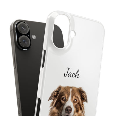 Slim Custom Personalized Pet Phone Cases Dog Phone Cases Cat Phone Cases for Iphone 16, 15, 14, 13, 12, 11, 8, 7 Custom Name Personalized Phone Case