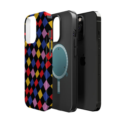 Aesthetic Colorful Checkerboard Tough Magsafe Phone Case - For iPhone 17 Pro Max iPhone 16 Pro iPhone 15 Iphone 14 Plus 13 Pro 12 11 Gift - Studio40ParkLane