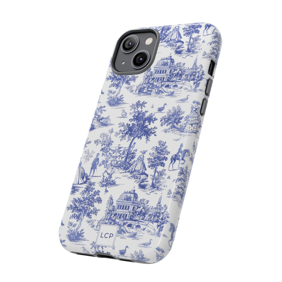Personalized Custom French Toile Tough Cute Phone Case For Apple iPhone 18, 17, 16, 15 14, Pro Max, Samsung Galaxy S26, S25, S24 Plus Ultra