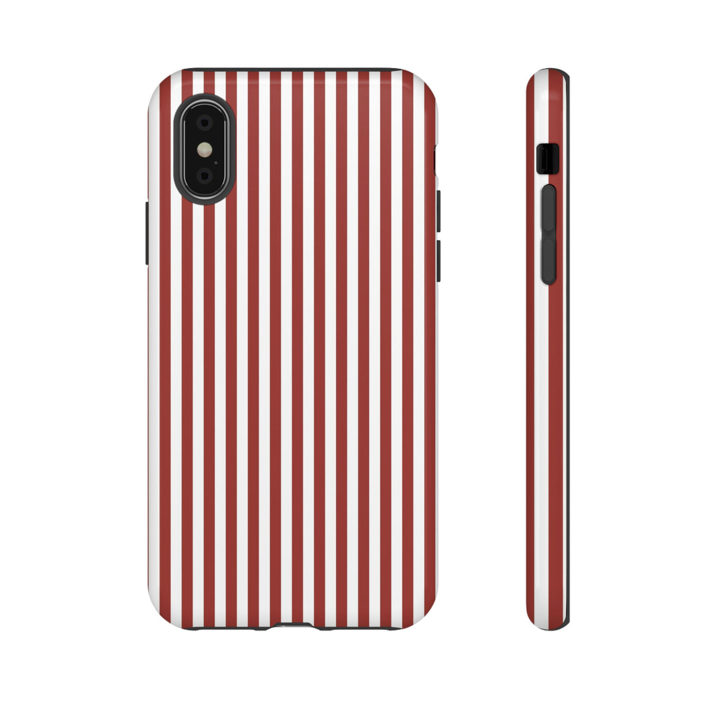 Tough Premium Red Stripes Phone Case Gift for Her - For Apple iPhone 16 Pro Max 16e iPhone 15 Pro iPhone Iphone 14 Plus 13 Pro 12 SE XR - Studio40ParkLane