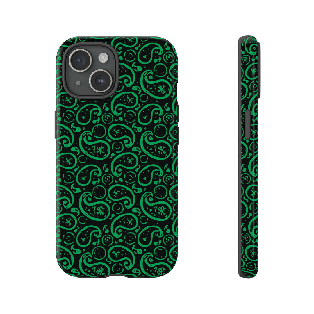 Cute IPhone Case | iPhone 15 Case | iPhone 15 Pro Max Case, Iphone 14 Case, Iphone 14 Pro Max Case IPhone Case for Art Lovers, Paisley Green - Studio40ParkLane