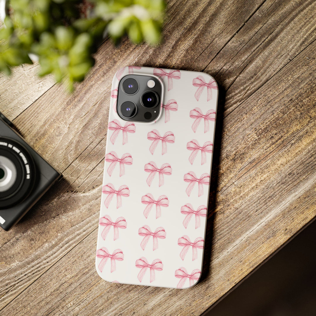 Slim Pink Bows Cute Phone Cases for Iphone 16 Pro Max | iPhone 15 Case | iPhone 15 Pro Max Case, Iphone 14, Iphone 14 Pro Max, Iphone 13 12 11 8 7 - Studio40ParkLane