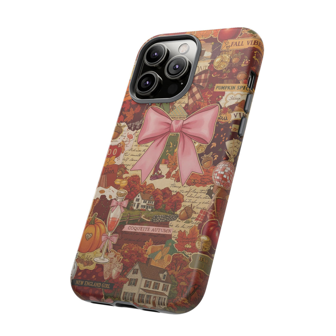 New England Fall Coquette Collage Tough Premium Phone Case - For iPhone 16 Pro Max iPhone 15 Pro iPhone Iphone 14 Plus 13 Pro 12 11 10 XR XS