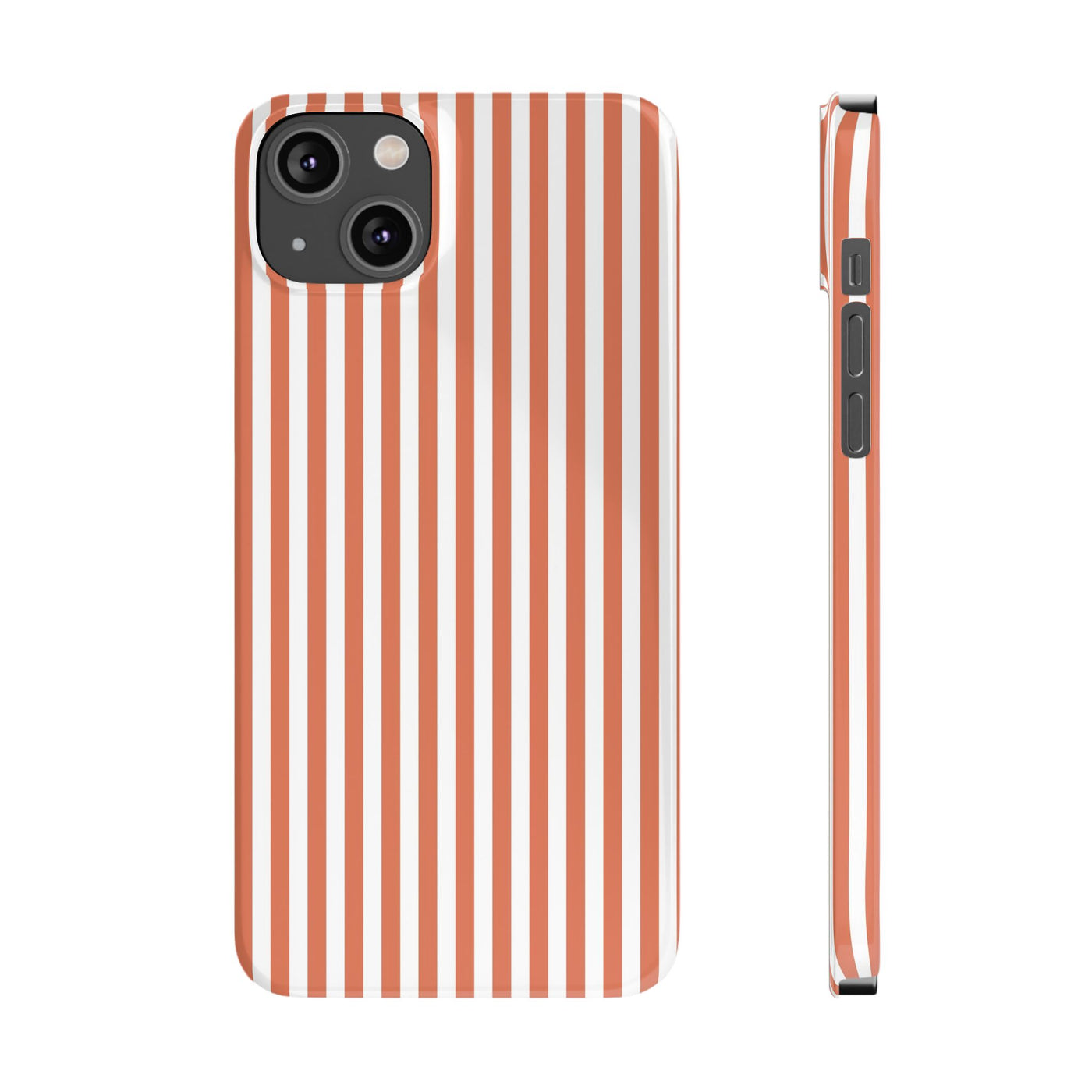 Slim Red Winter Peach Striped Cute Phone Case for Iphone 16 - | iPhone 15 Pro Max Case | iPhone 14 Case 13 12 11 10 9 8 7 X XS Gift for Her