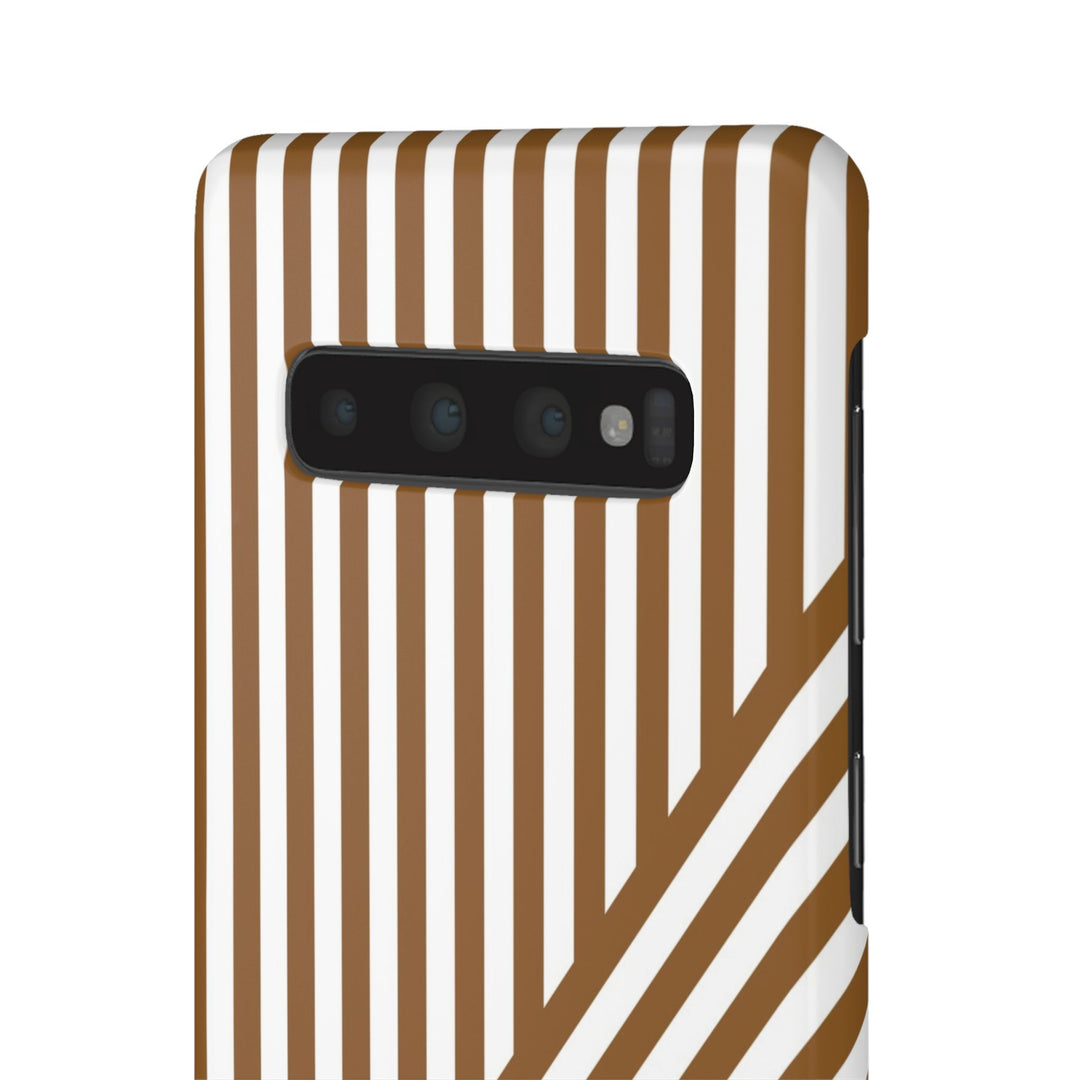 Aesthetic Mocha Brown Stripes Cute Phone Case Sleek Snap - For iPhone 17 Pro Max iPhone 16 Pro iPhone 15 Iphone 14 Plus 13 Pro 12 11 10 Gift - Studio40ParkLane