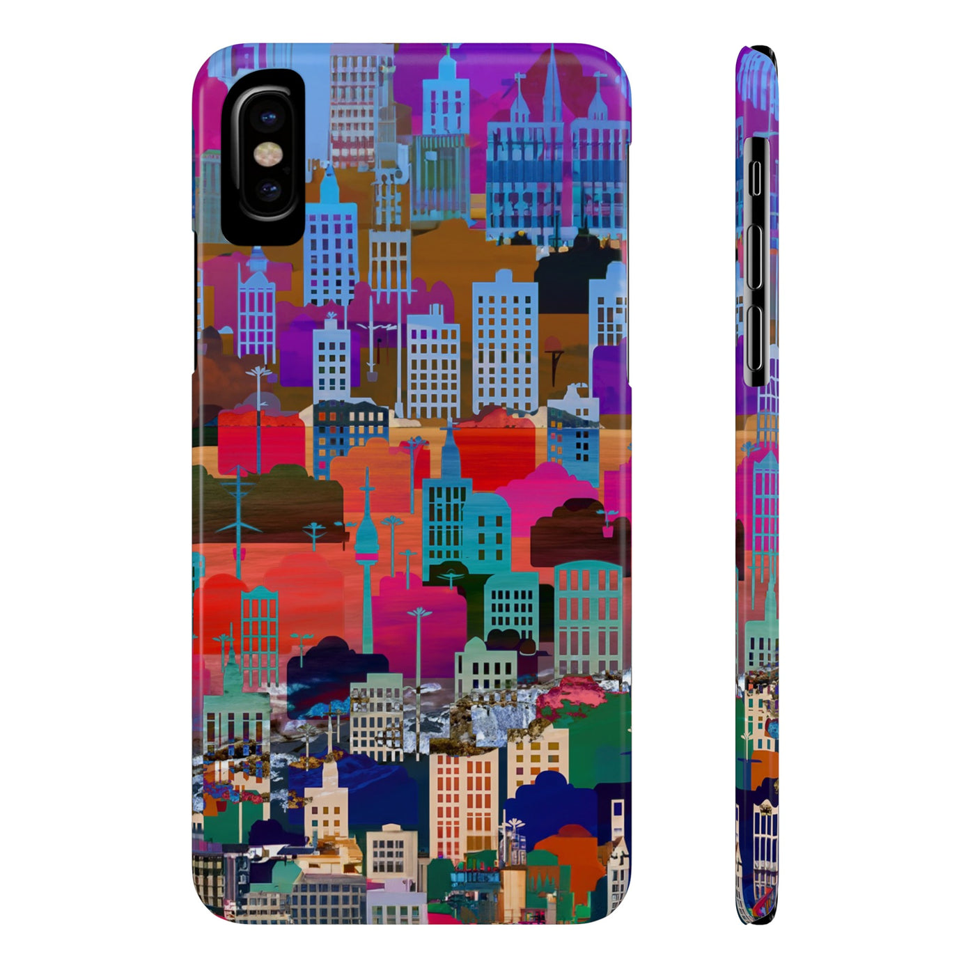 City Skyline Mosaic Slim Cute Phone Cases for Iphone | iPhone 15 Case | iPhone 15 Pro Max Case, Iphone 14, Iphone 14 Pro Max, Iphone 13, 12