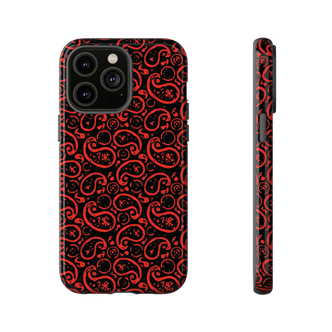 Cute IPhone Case | iPhone 15 Case | iPhone 15 Pro Max Case, Iphone 14 Case, Iphone 14 Pro Max Case IPhone Case for Art Lovers, Paisley Red - Studio40ParkLane