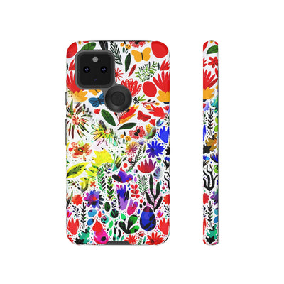 Impact Resistant, Colored Flowers, Cute Phone Cases for Samsung S24, S23, S22, S21, IPhone 15 pro Iphone 14 pro Iphone 13 IPhone 12 Iphone 11