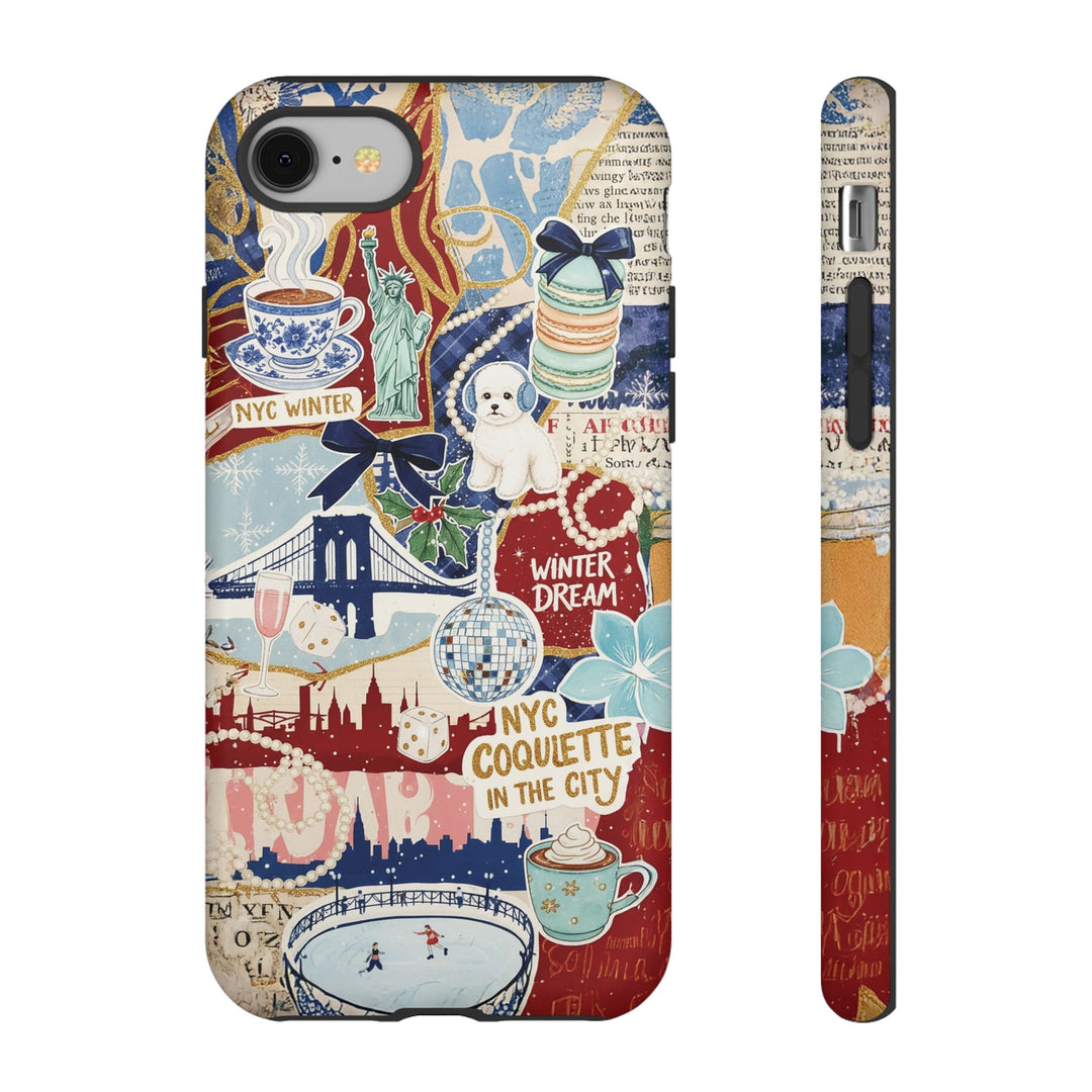 New York Winter Coquette Collage Tough Premium Phone Case - For iPhone 17 Pro Max iPhone 16 Pro iPhone 15 Iphone 14 Plus 13 Pro 12 11 10 XR