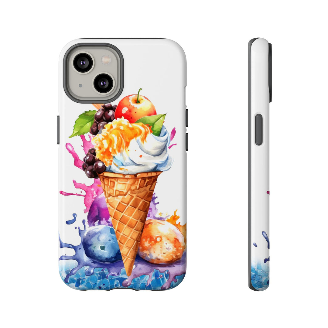 Impact Resistant, Summer Ice Cream Cone, Cute Phone Cases for Samsung S24, S23, S22, S21, IPhone 15 pro Iphone 14 pro Iphone 13 IPhone 12 Iphone 11 - Studio40ParkLane