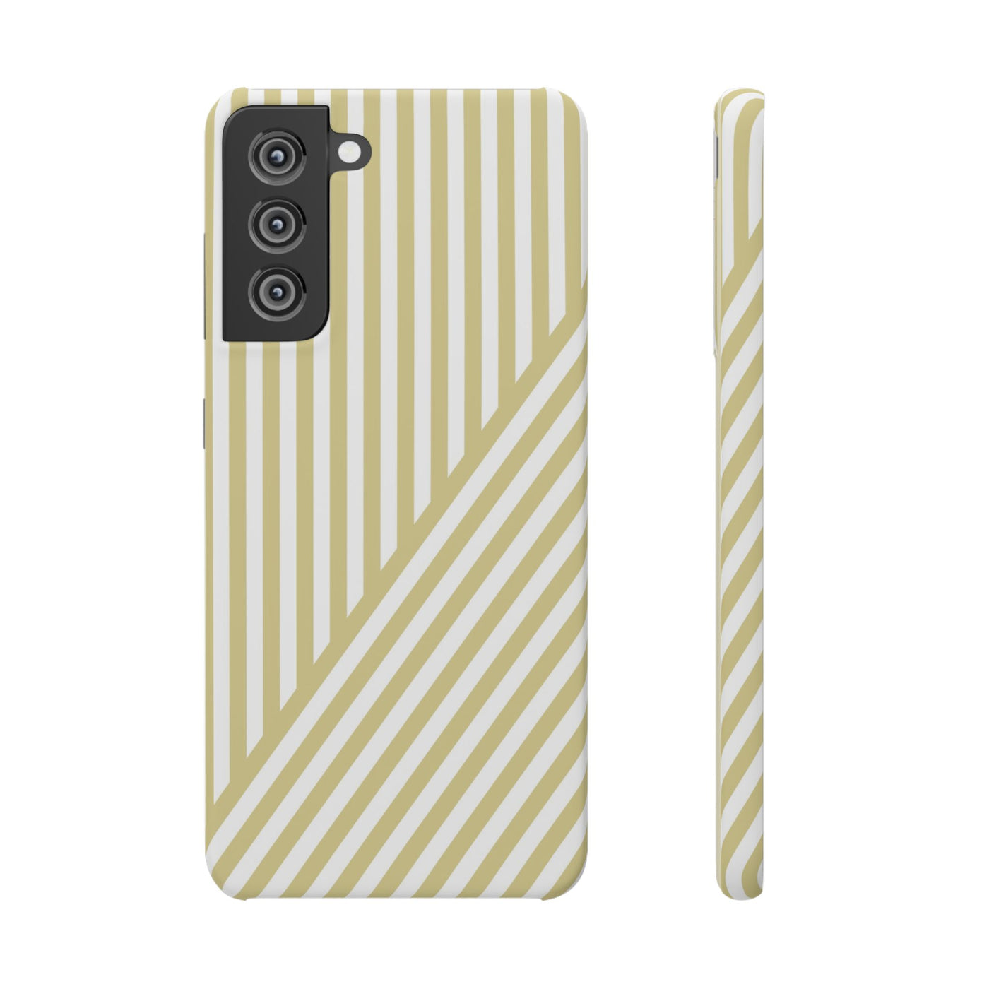 Aesthetic Yellow Beige Stripes Cute Phone Case Sleek Snap - For iPhone 17 Pro Max iPhone 16 Pro iPhone 15 Iphone 14 Plus 13 Pro 12 11 10 Gift