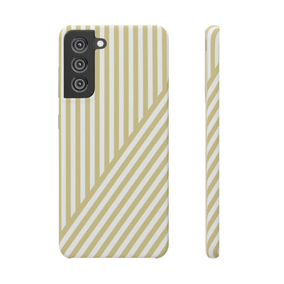 Aesthetic Yellow Beige Stripes Cute Phone Case Sleek Snap - For iPhone 17 Pro Max iPhone 16 Pro iPhone 15 Iphone 14 Plus 13 Pro 12 11 10 Gift