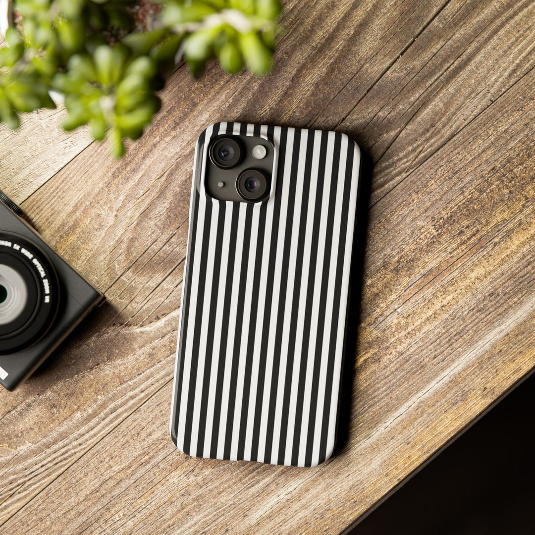Slim Black White Striped Cute Phone Case for Iphone 16 - | iPhone 15 Pro Max Case | iPhone 14 Case Iphone 13 12 11 10 9 8 7 Gift for Her - Studio40ParkLane