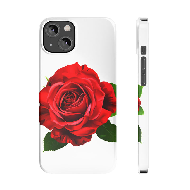 Slim Red Rose Flowers Gift for Her Cute Phone Cases for Iphone 16 Pro Max | iPhone 15 Case | iPhone 15 Pro Max Case, Iphone 14, Iphone 14 Pro Max, Iphone 13 12 11 8 7 - Studio40ParkLane