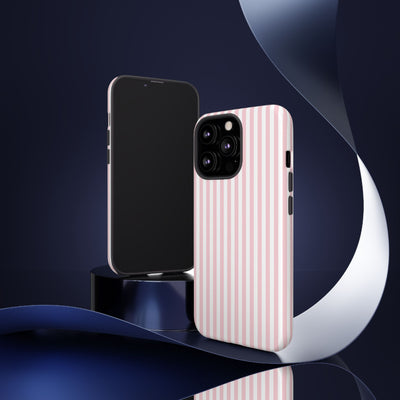 Tough Premium Sweet Pink Stripes Phone Case Gift for Her - For Apple iPhone 16 Pro Max 16e iPhone 15 Pro iPhone Iphone 14 Plus 13 Pro 12 SE XR - Studio40ParkLane