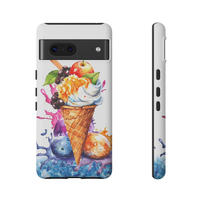 Impact Resistant, Summer Ice Cream Cone, Cute Phone Cases for Samsung S24, S23, S22, S21, IPhone 15 pro Iphone 14 pro Iphone 13 IPhone 12 Iphone 11