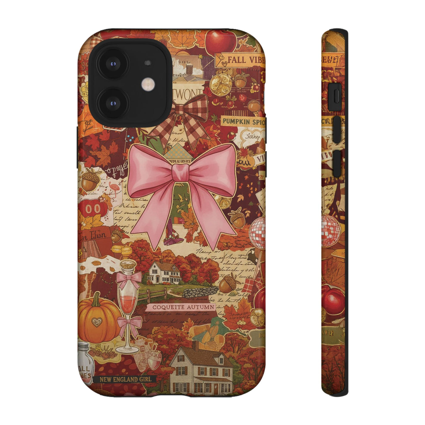 New England Fall Coquette Collage Tough Premium Phone Case - For iPhone 16 Pro Max iPhone 15 Pro iPhone Iphone 14 Plus 13 Pro 12 11 10 XR XS