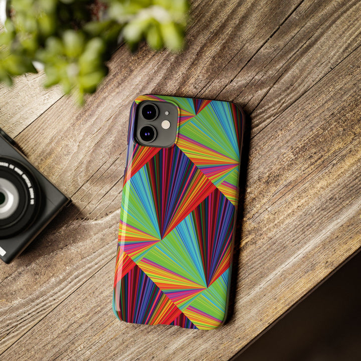 Slim Triangle Kaleidoscope Colors Gift for Her Cute Phone Cases for Iphone 16 Case | iPhone 15 Case | iPhone 15 Pro Max Case, Iphone 14, Iphone 14 Pro Max, Iphone 13, 12, 11, 10, 8,7 - Studio40ParkLane