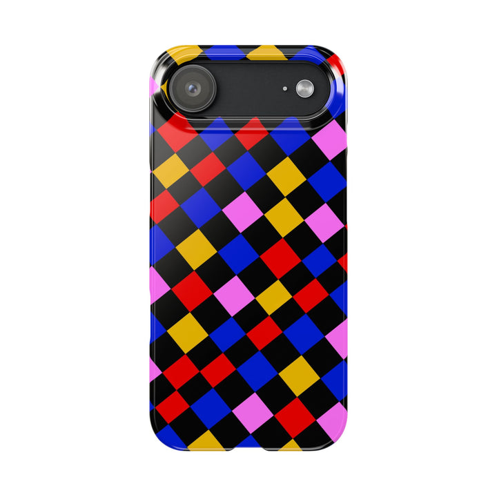 Slim Abstract Colorful Checkerboard Cute Phone Case for Iphone 17 - | iPhone 16 Pro Max Case | iPhone 15 Case Iphone 14 13 12 11 Gift for Her - Studio40ParkLane