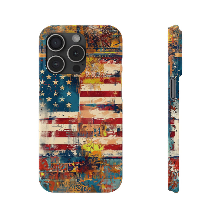 Slim Cute Phone Cases for Iphone | iPhone 15 Case | iPhone 15 Pro Max Case, Iphone 14, Iphone 14 Pro Max, Iphone 13, US Flag Abstract - Studio40ParkLane
