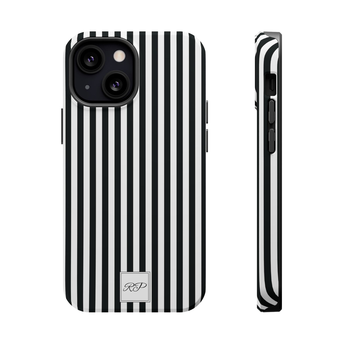 Custom Personalized Black White Striped Magsafe Phone Case for Iphone 17 - | iPhone 16 Pro Max Case | iPhone 15 Case Iphone 14 13 12 11 10 - Studio40ParkLane