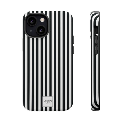 Custom Personalized Black White Striped Magsafe Phone Case for Iphone 17 - | iPhone 16 Pro Max Case | iPhone 15 Case Iphone 14 13 12 11 10 - Studio40ParkLane