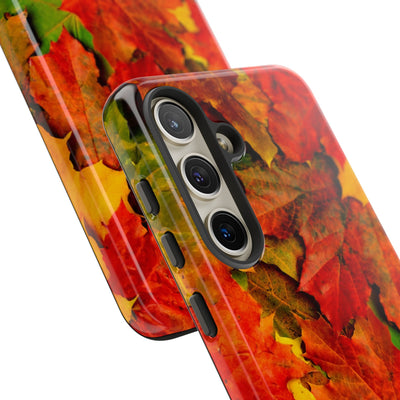 Fall Leaves Impact Resistant, Cute Phone Cases for Samsung S24, S23, S22, S21, IPhone 15 pro Iphone 14 pro Iphone 13 IPhone 12 Iphone 11